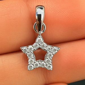 Pendentif étoile minimaliste en gros, bijoux Rhaya, argent sterling fin plaqué rhodium, zircon, breloques pour femmes, cadeau - Product Image 2