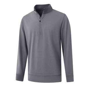 100% coton polaire demi-zip pull personnalisé surdimensionné à manches longues quart fermeture éclair pull tricoté à la main respirant et tricoté - Product Image 1