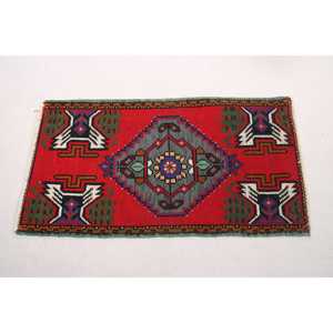 1.8x3.4 ft <b>Rug</b>, Turkish <b>Vintage</b> <b>Rug</b>, Red Green Moroccan <b>Rug</b> - Product Image 5