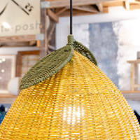 Beaux lustres en forme de citron pour chambre d'enfants rotin enfants lustre plafond abat-jour