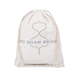 Bolsas con cordón de algodón Logotipo personalizado Ecológico Lujo Elaborado con cuidado Algodón orgánico Bolsa con cordón elegante para la venta - Product Image 3