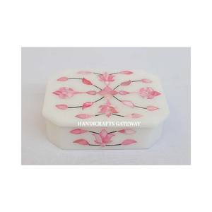 Style traditionnel marbre blanc nacre incrustation chocolat boîte de service cadeaux pour les femmes cadeaux à très bon prix - Product Image 1