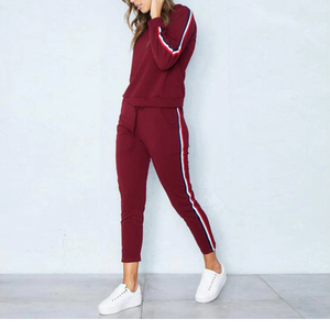 2024 venta al por mayor ajustado raya lateral chándal deportivo personalizado para mujeres damas gimnasio chándales mujeres ropa de fitness - Product Image 4