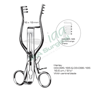 Retracteur Henley manuel chirurgical complet en acier inoxydable allemand auto-serrant avec lames centrales - Product Image 5