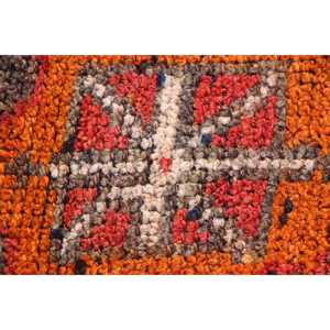 Vintage Turkish Rug, 2.8x10 ft <b>Runner</b> Rug, <b>Red</b> Blue Bordered Wool Rug - Product Image 5