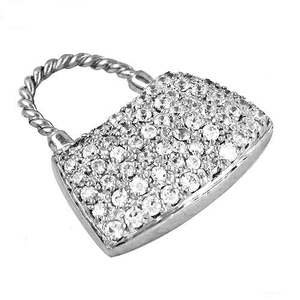 Colgante de Candado de Plata con Circonita Cúbica para Mujer, Joyería de Cristal - Product Image 2