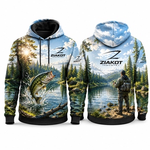 เสื้อสเวตเชิ้ตมีฮู้ดพิมพ์ลายตกปลาสำหรับผู้ชาย ZIAKOT ดีไซน์แบบซับลิเมชั่นเต็มตัว ลายฉากกลางคืนพร้อมปลาเบสและนักตกปลา เสื้อผ้าลำลองสไตล์ฤดูใบไม้ร่วง - Product Image 4