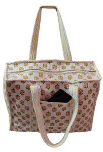 Sac fourre-tout d'été en coton à la mode Sac de voyage matelassé à bandoulière avec fermeture à glissière Grande taille pour kadies - Product Image 4