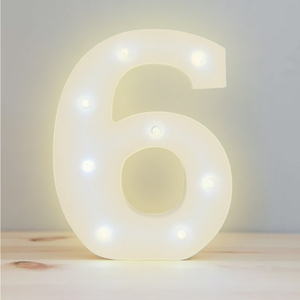 Luce LED 3D Numero 6 Illuminazione Decorativa con Tonalità Calda - Product Image 1