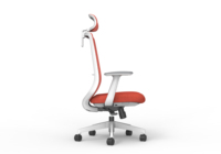 Chaise de bureau ergonomique pivotante en maille, dossier haut, hauteur réglable, cadre blanc, siège de direction