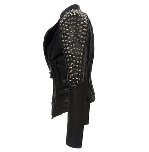 Veste en cuir de style personnalisé pour hommes Rock Punk Veste en cuir cloutée pour motards et coureurs vestes pour hommes - Product Image 5