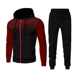 Chándal de lana para gimnasio para hombre, conjunto de dos piezas de ajuste personalizado con Sudadera con capucha y pantalones para correr, mezcla de algodón para deportes y estilo diario - Product Image 1