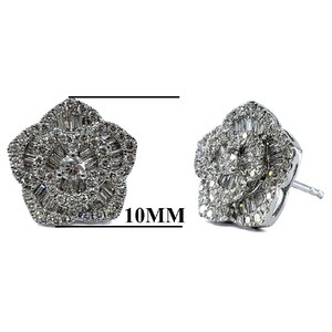 Nouvel Arrivage Hong Kong Vente en Gros Haute Qualité Or Blanc Massif 18 carats Véritable Diamant Clou d'oreille Tendance pour Fiançailles, Mariage, Cadeau de Fête - Product Image 2