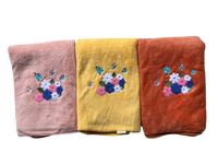 Serviette de bain en polaire pour adulte, couleur unie corail, en polyester, logo brodé, séchage rapide, super absorbante, écologique, personnalisable