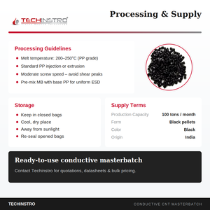CNT Conductive <b>Masterbatch</b> for PP Suitable for Grounding Components Precision Molded Parts and Industrial Products - Product Image 6