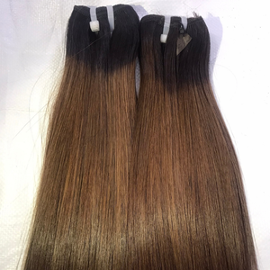 Cheveux humains vietnamiens de qualité supérieure, lisses et soyeux, pour une couleur vive, extensions de cheveux vierges Remy à double trame, cheveux bruts - Product Image 2