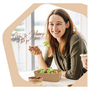 60 grandes boîtes jetables en papier brun 195x140H45mm pour fast food et déjeuners - Product Image 2