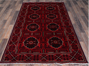 Kazak Oushak Alfombra de área de lana Vintage anudada a mano con patrón abstracto Tamaño personalizable para sala de estar o comedor - Product Image 4