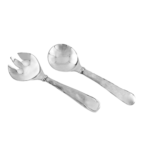 Servidor de ensalada de acero inoxidable hecho a mano con acabado en plata, accesorios de cocina de acero, vajilla, servidor de ensalada con espejo vegetal - Product Image 1