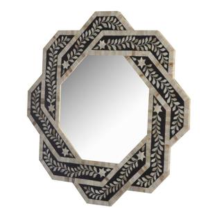 Miroir mural de style industriel moderne de qualité supérieure avec cadre en verre incrusté de os, fait main, écologique, décoration intérieure - Product Image 4