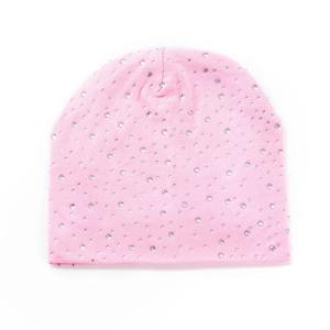 Bonnet de luxe pour femme 2025, chaud et respirant pour l'extérieur, en coton, avec strass, bonnets pour enfants, chapeaux de couleur unie - Product Image 3