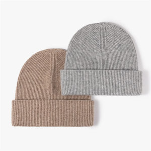 Bonnet d'hiver tricoté en 100% de laine unisexe adulte à la mode Logo épaissir personnalisé blanc tricot Slouchy Cap pour la plage - Product Image 4