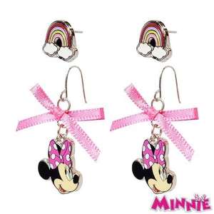 Boucles d'oreilles en gros Minnie Mouse hypoallergéniques pour filles, 1 boucle d'oreille à clou, 1 breloque pendante à crochet, taille unique - Product Image 1