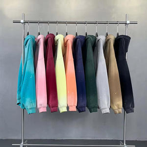 Sweat à capuche pour homme en coton 100% avec logo 3D en relief imprimé numériquement pour l'hiver, lavage à l'acide - Product Image 6