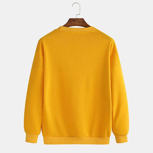 Custom Women's Crewneck Sweatshirt Embroidery Print Yellow <b>Polyester</b> Cotton Casual Long Style for Autumn & Winter Seasons" - Product Image 6