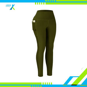 Taille haute beurre doux couleur unie coton T-Shirts pour femmes pantalons de Yoga poches contrôle du ventre extensible Gym Fitness vêtements d'entraînement - Product Image 4