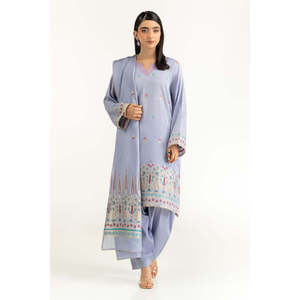 Conjunto de Traje de 3 Piezas para Mujer en Jacquard Teñido Color Malva - Product Image 4