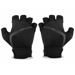 <b>Half</b> Finger Fitness Gloves Black Polyester Breathable Non <b>Slip</b> Gym Training Unisex Pull On Closure - Product Image 2