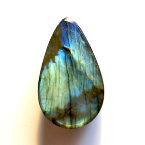 Cabujón de Labradorita Natural en Forma de Pera, Tamaño 30x18x9 MM, Piedra Preciosa Suelta Lisa con Reverso Plano para Joyería - Product Image 6