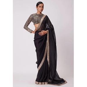Venta de exportación, Sari de diseñador de estilo Bollywood étnico indio tradicional para fiesta de boda de mujer, moda hacia adelante - Product Image 1
