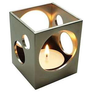 Portavelas de acero inoxidable Portavelas votivo de acero Escritorio Arte moderno Portavelas de té de acero inoxidable - Product Image 2