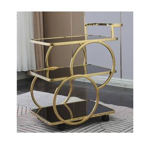 Bar Cart with Wine Rack Multi Storage Shelves and <b>Rolling</b> Wheels for Kitchen Living Room Dining and Home Bar Entertaining - Product Image 3