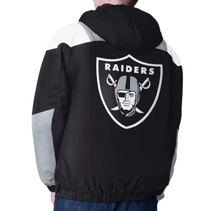 Top Embroidered Half-Zip Pullover Jacket Winter Baggy Style Football Windbreaker Jacket with Appliques OEM Service for USA Teams - Product Image 2