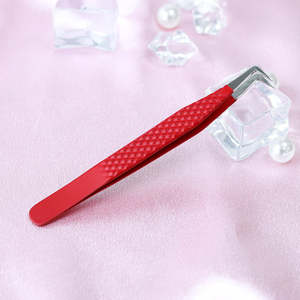 Pinzas de punta de microfibra de acero inoxidable a precio al por mayor pinzas de extensión de pestañas de 45 75 90 grados - Product Image 6