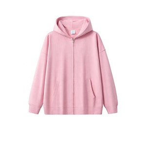 Gran oferta, sudaderas con capucha de invierno con cremallera de algodón 100% de alta calidad para hombre, logotipo personalizado bordado, hombro caído, doble cremallera, ajuste holgado - Product Image 3