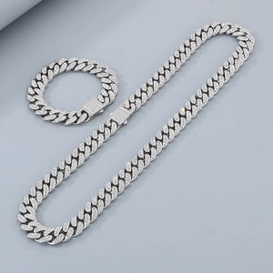 Cadena y Pulsera de Moda Hip Hop Cubana de 22 mm con Incrustaciones de Circonitas, Personalizable, Accesorio de Collar Personalizable - Product Image 5