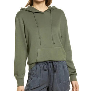 เสื้อฮู้ดผ้าฝ้ายเรียบแบบโอเวอร์ไซส์สำหรับผู้หญิง รับสกรีนลายปัก เสื้อฮู้ดผู้หญิงดีไซน์ใหม่ ระบายอากาศได้ดี - Product Image 6