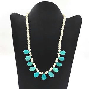 Collar de cuentas de perlas de ónix verde para mujer, gargantilla de cuentas hechas a mano Bohemia, collar de la suerte, cuentas coloridas, joyería de playa para mujer - Product Image 6