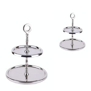 Latest Designed Metal <b>Cake</b> Stand Server Home Party Celebration <b>Cake</b> Pedestal with Two Tier Manufacturer in India - Product Image 5