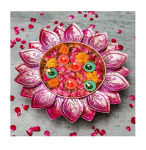 Floral & <b>Marvelous</b> Design Round Iron Urli with Leafs for Home <b>Decoration</b> Table Decor for <b>Parties</b> with Hot Sale at Best - Product Image 1