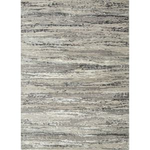 Alfombra Rectangular Kavi Gris y Negra, Tejida a Mano con Lana y Seda de Bambú, Diseño Teoría del Caos, Estilo Boho, para el Hogar o Pasillo, Modelo Esk-433 - Product Image 1