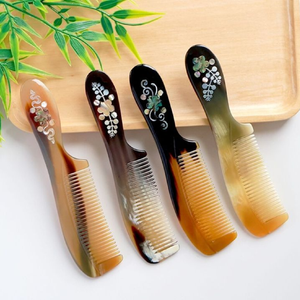 ชุดหวีฮอร์นสีดำ4ชิ้นสำหรับหวีฮอร์นผมหนาหวีฮอร์นธรรมชาติขายส่งตรงจากราคาโรงงาน - Product Image 2