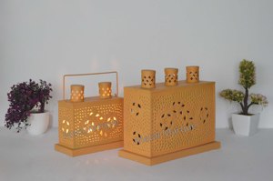 Vintage Classic Look Modern T-Light Votive <b>Large</b> Pink Metal Candle <b>Lantern</b> Garden Hanging Handmade Candle Holder <b>Lantern</b> Small - Product Image 5