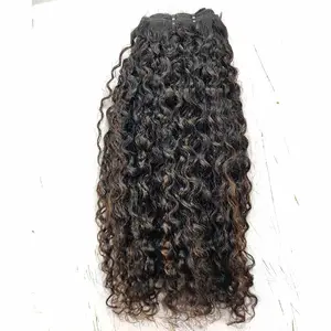20" NATURAL INDIAN CURLY HAIR 100% UNPROCESSED RAW TEMPLE HAIR SINGLE DONOR AT WHOLESALE PRICE