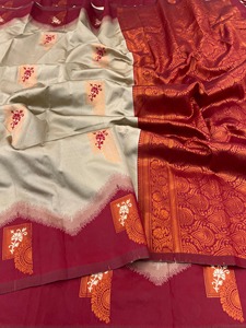 Nueva llegada estilo moderno increíble vestido puro Banarsi seda Sari Blusa con puro Kanjivaram Pattu completo Zari Trabajo Mujer moda - Product Image 4