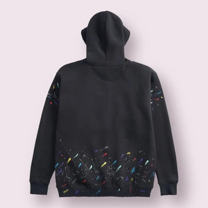 Sudadera con Capucha y Cremallera Completa, Estilo Hip Hop, Manga Larga, Impresión Personalizada, Sudadera Negra Lisa con Capucha y Estampado Personalizado - Product Image 3